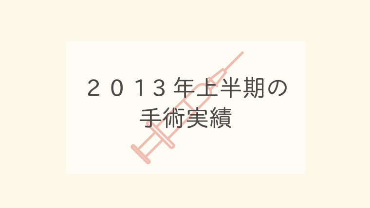 ２０１３年の手術実績