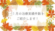 １１月の治療実績件数をご紹介します！